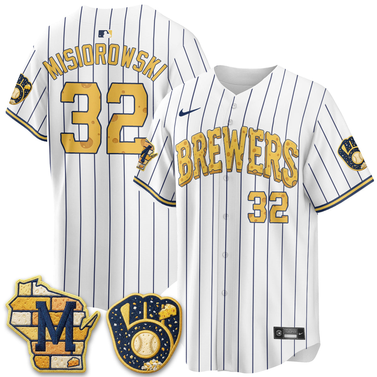 Milwaukee Brewers Cheesehead Edition Vapor Limited Jersey - Stitched
