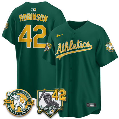 OAK 2026 Jackie Robinson Day - Celebrating 125 Years Limited Vapor Jersey - All Stitched