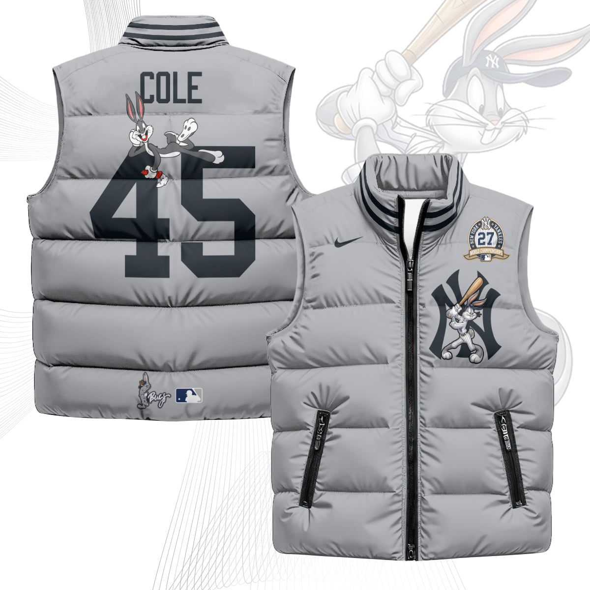 New York Yankees Edition Unisex Puffer Vest - Printed-NQD