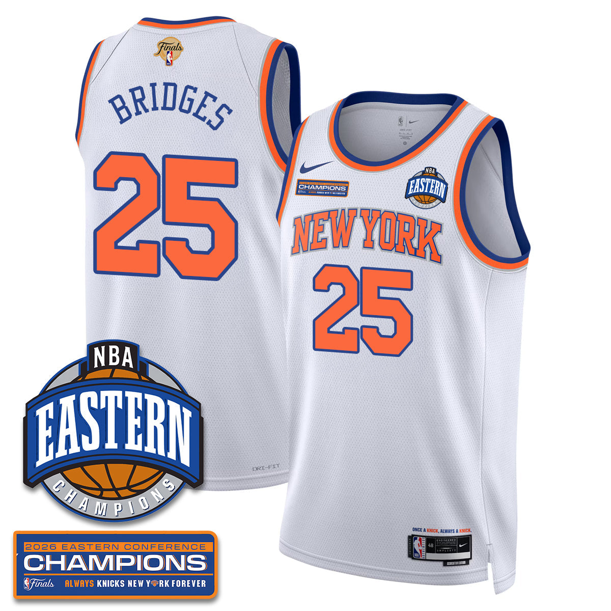 NYK 2026 NBA Eastern Conference Champions Vapor Jersey - Stitched-NQD