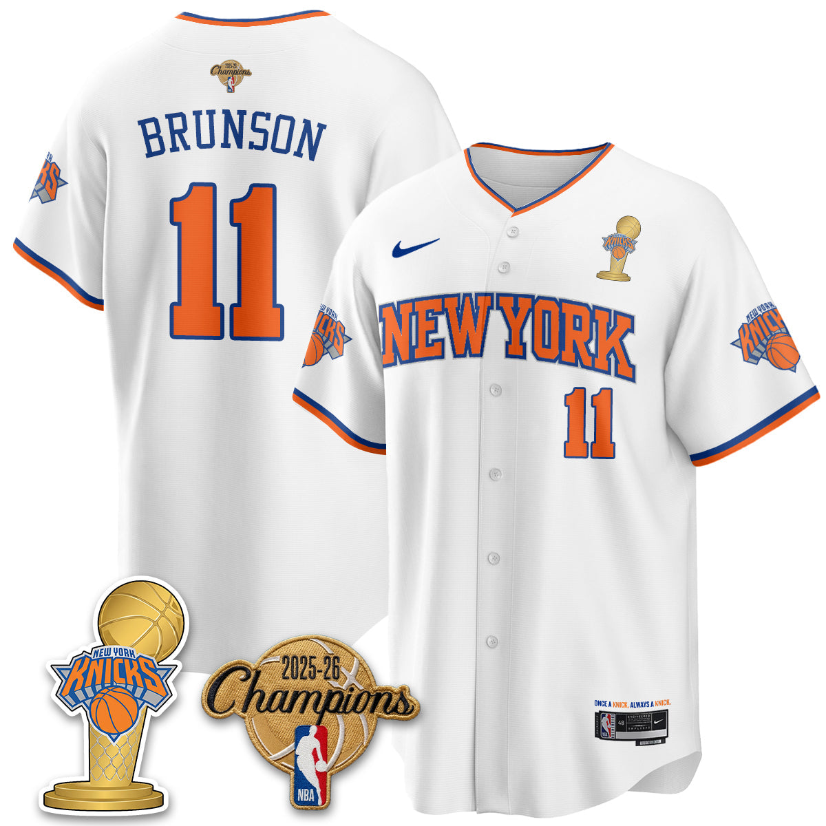 NYK 2026 NBA Champions Vapor Jersey - Stitched-NQD