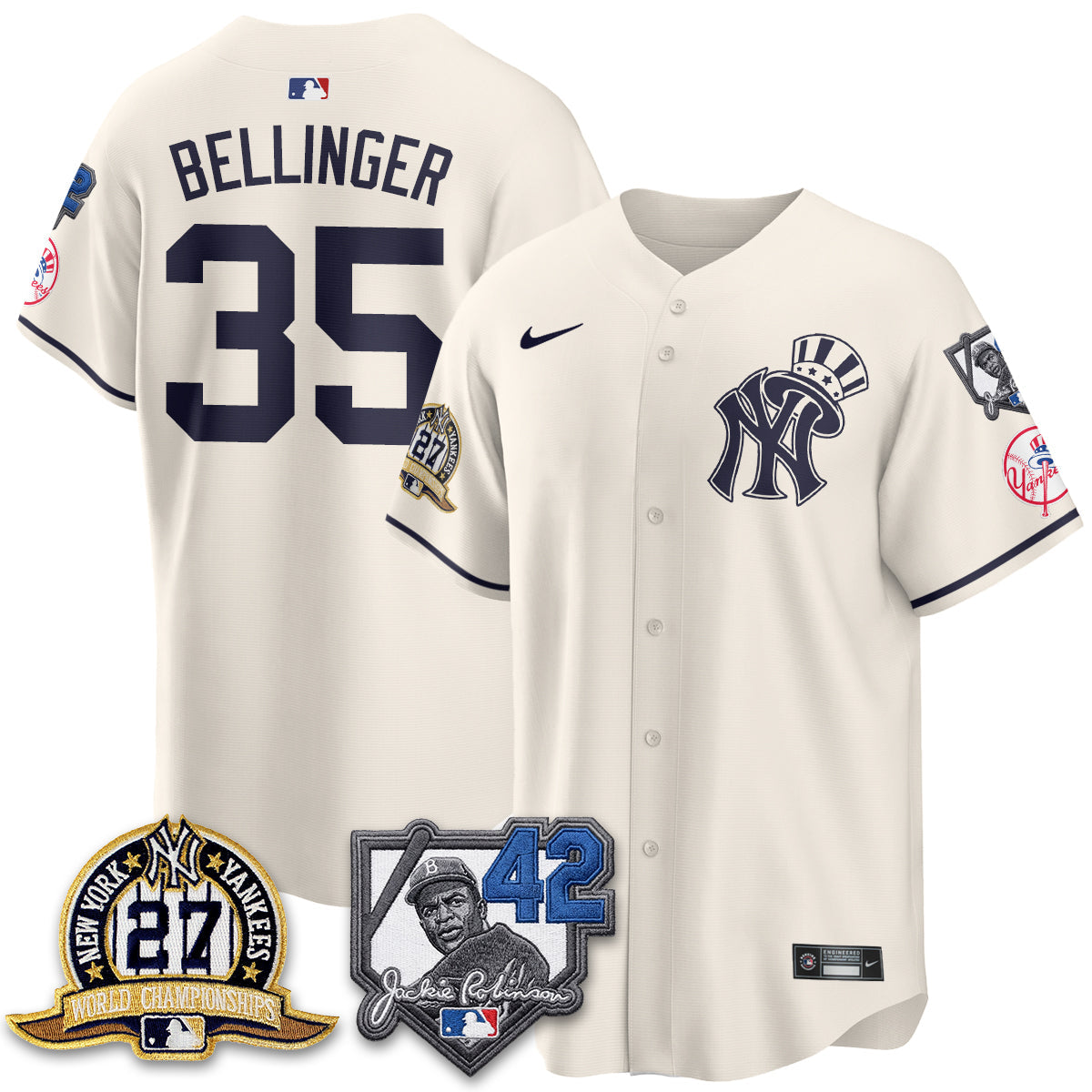 NYY 2026 Jackie Robinson Day Vapor Limited Gold Edition Jersey - All Stitched - V2-NQD