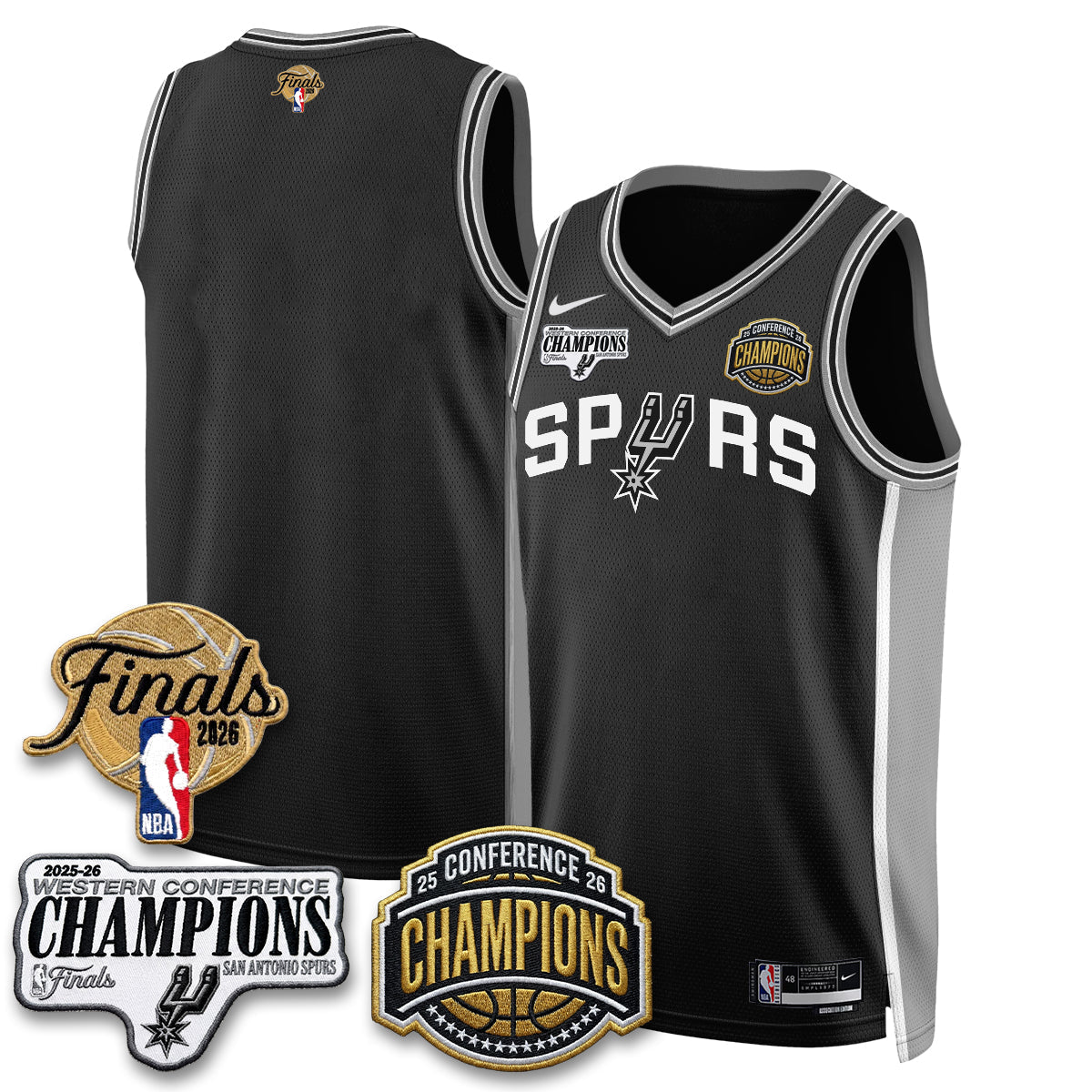 SAS 2026 NBA Western Conference Champions Vapor Jersey - Stitched-NQD