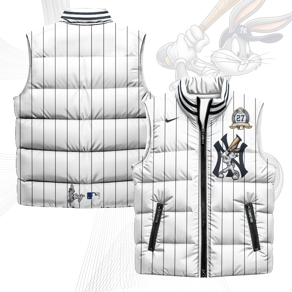 New York Yankees Edition Unisex Puffer Vest - Printed-NQD