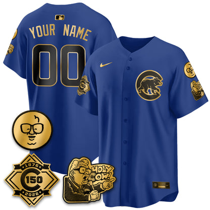 CHC 150th Anniversary Harry Caray Holy Cow Vapor Premier Limited Custom Jersey - All Stitched V3