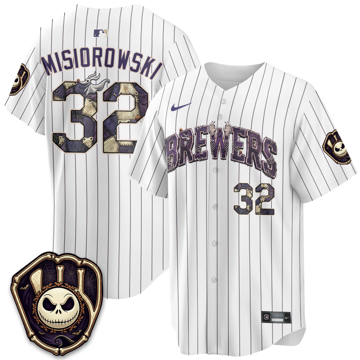 Milwaukee Brewers Nightmare Edition Vapor Jersey - Printed-NQD