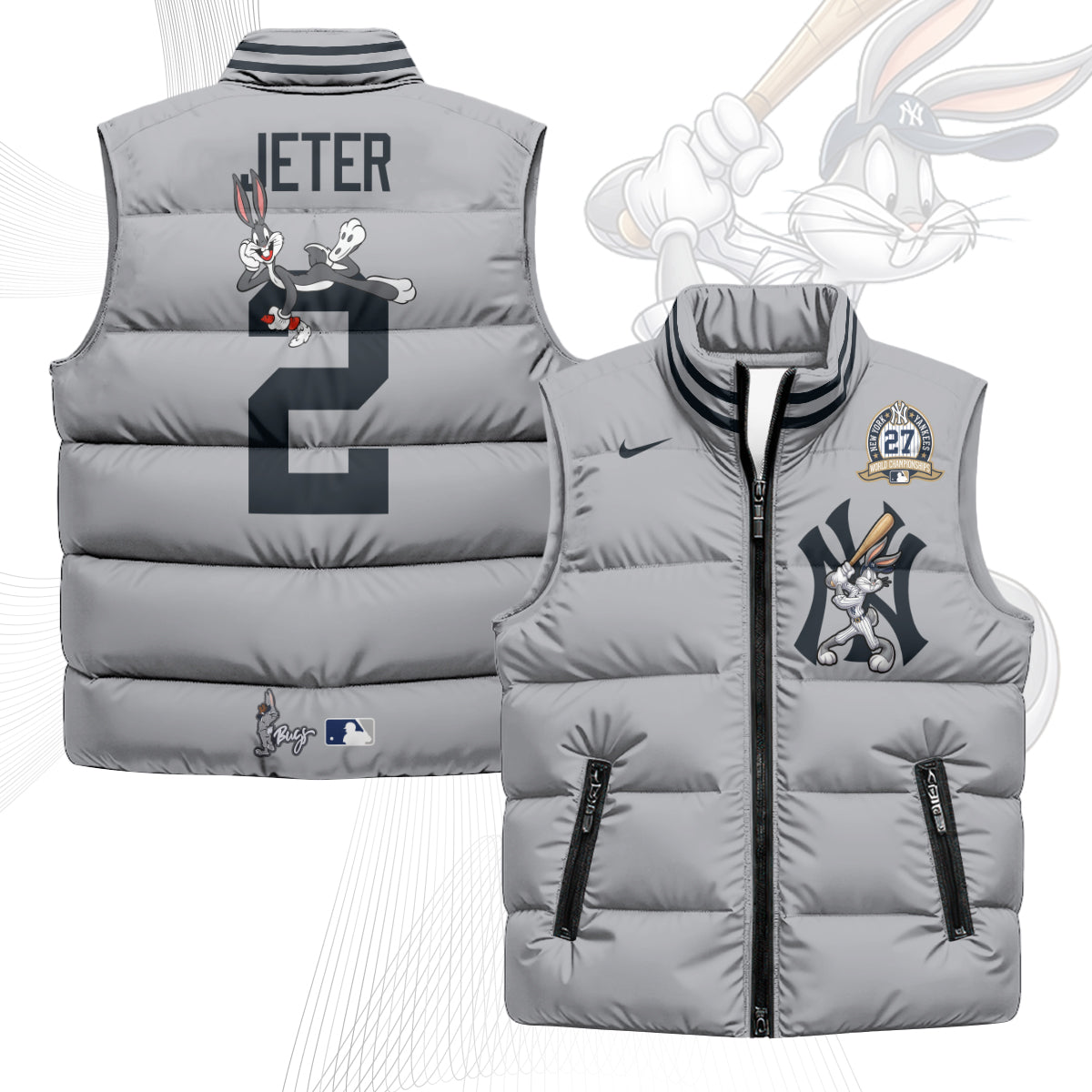 New York Yankees Edition Unisex Puffer Vest - Printed-NQD