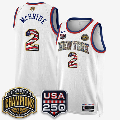NYK 2026 NBA Eastern Conference Champions x Fourth of July Vapor Jersey - Stitched-NQD
