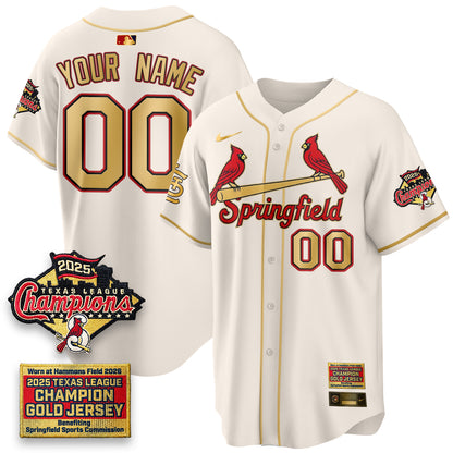 STL Springfield's Championship Gold Limited Custom Jerseys - All Stitched
