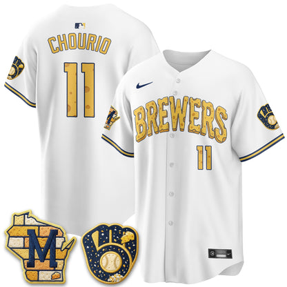 Milwaukee Brewers Cheesehead Edition Vapor Limited Jersey - Stitched