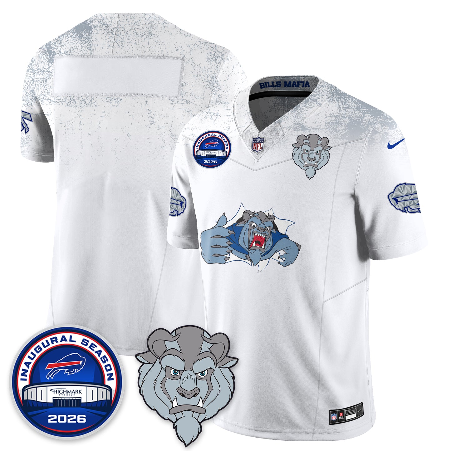 Buffalo Bills x Hairy Blue Beast Edition Vapor Jersey - Stitched