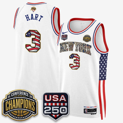 NYK 2026 NBA Eastern Conference Champions x Fourth of July Vapor Jersey - Stitched-NQD
