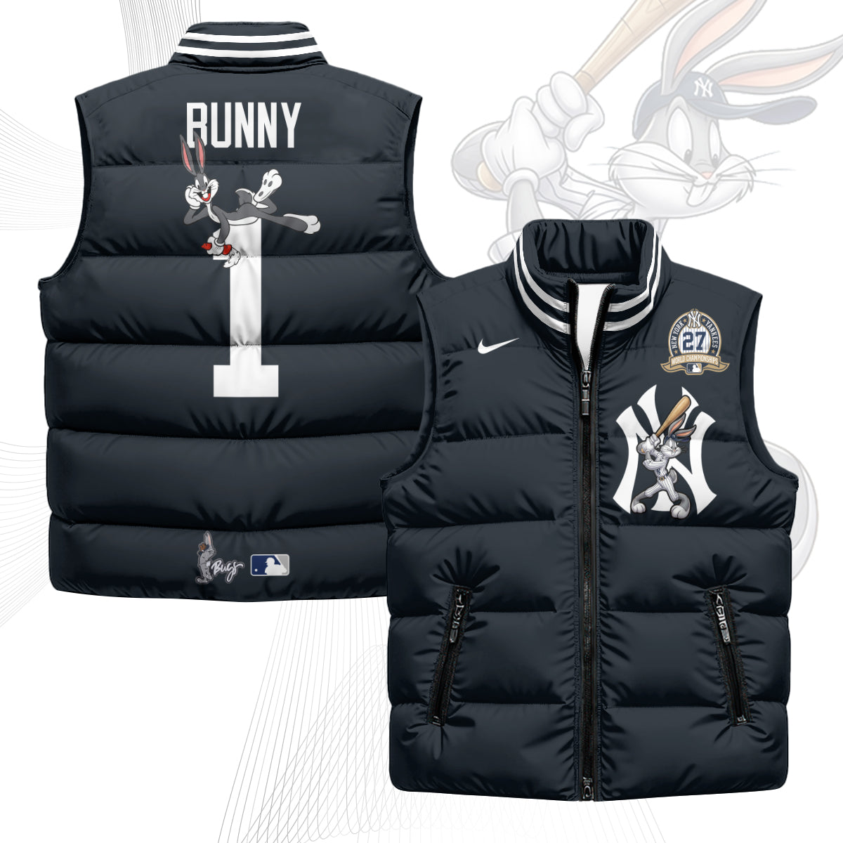 New York Yankees Edition Unisex Puffer Vest - Printed-NQD