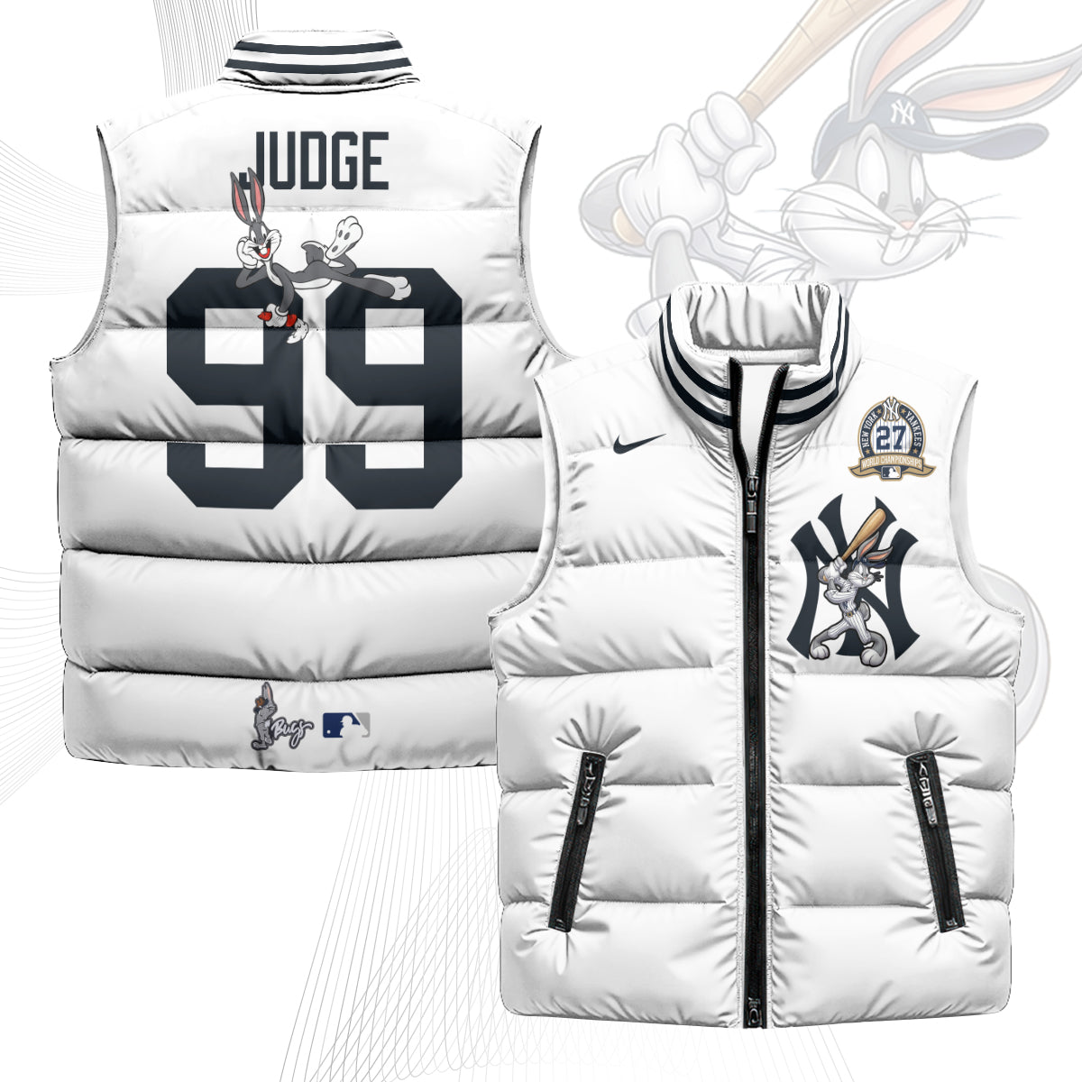 New York Yankees Edition Unisex Puffer Vest - Printed-NQD