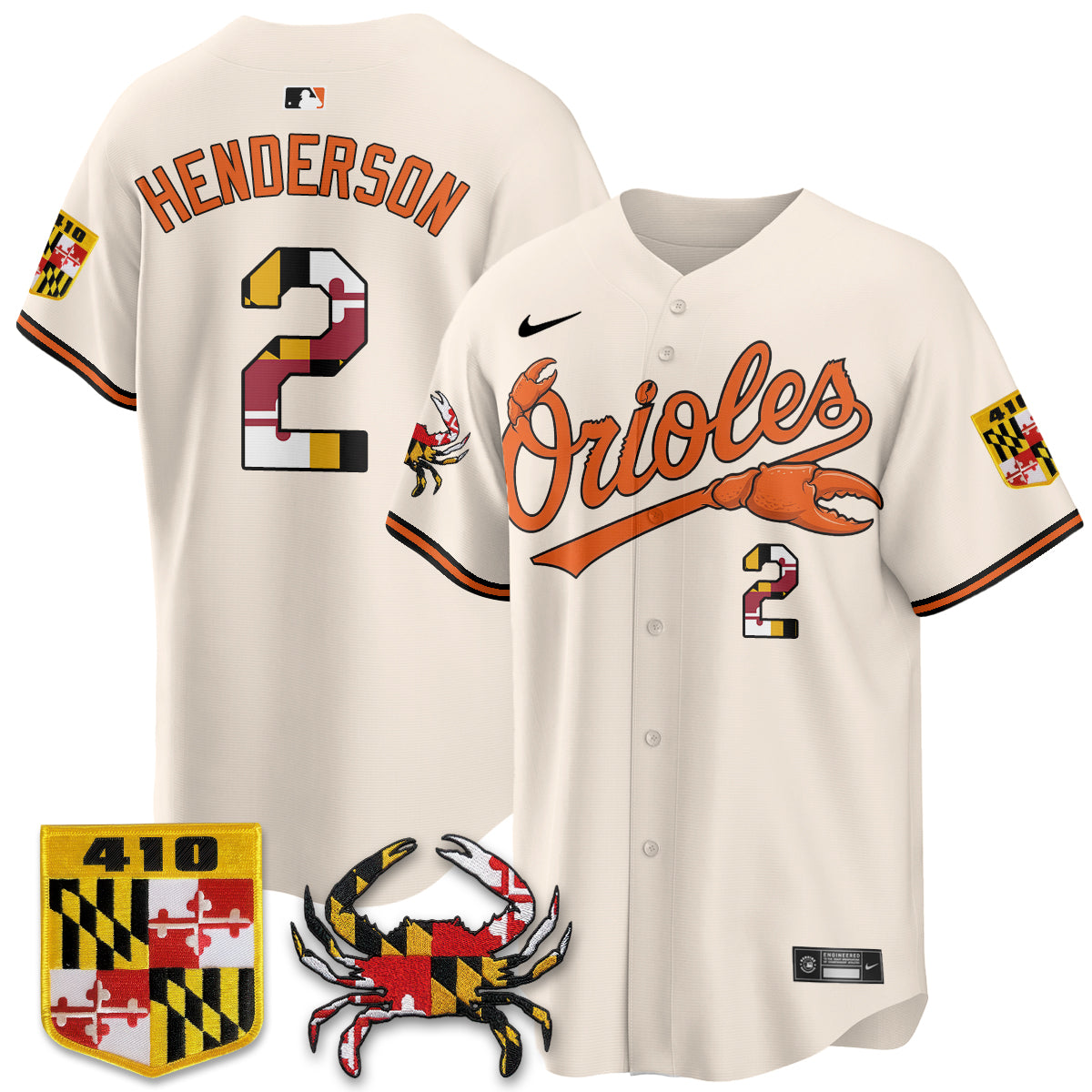 Baltimore Orioles Crab x Maryland Vapor Limited Jersey - Stitched-NQD