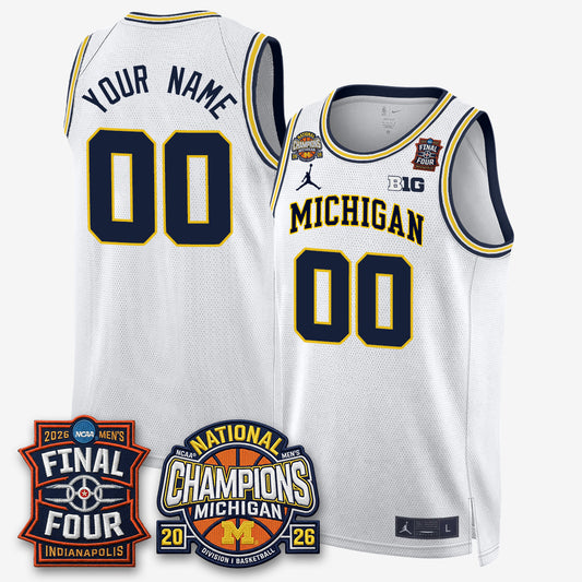 MICH Basketball National Champions Big Text Limited Vapor Custom Jersey - All Stitched