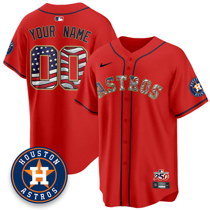 HOU 2026 Independence Day USA Vapor Limited Custom Jersey - Stitched-NQD