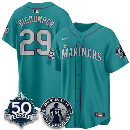 SEA Ken Griffey Jr. Patch Vapor Premier Limited Jersey - All Stitched