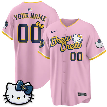 Custom Milwaukee Brewers x Meow KT Vapor Jersey - Stitched N1