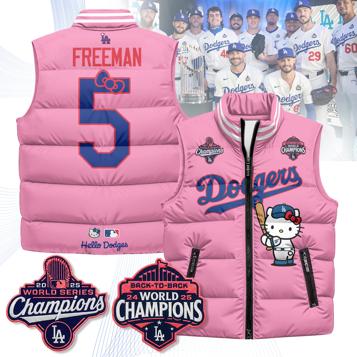 Los Angeles Dodgers Meow KT Edition Unisex Puffer Vest - Printed-NQD