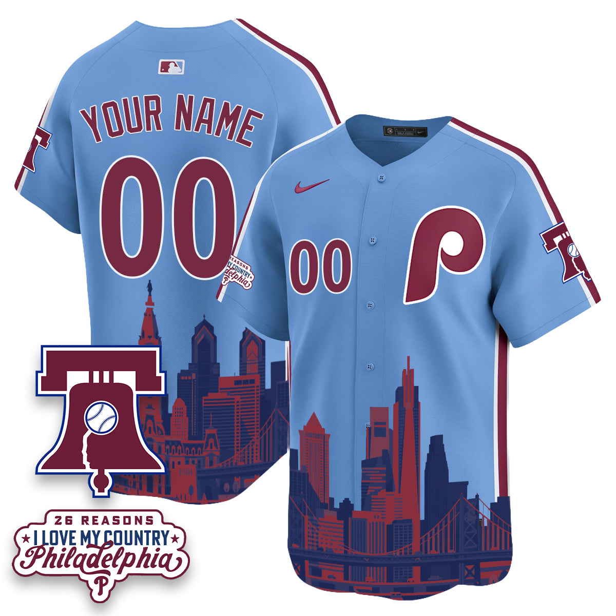 PHI "26 Reasons I Love My Country" Edition Vapor Custom Jersey - Stitched