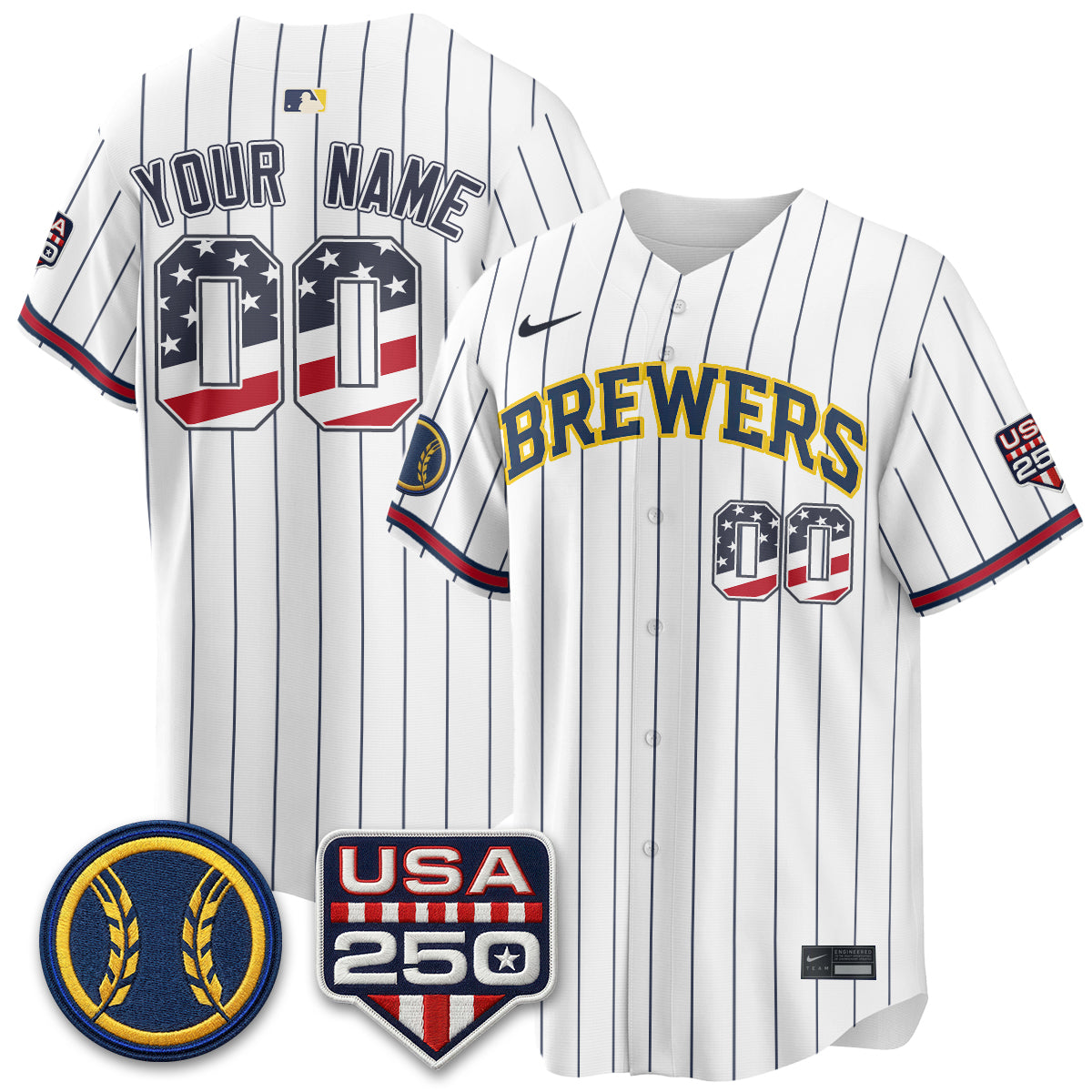 MIL Fourth of July Vapor Limited Custom Jersey - Stitched