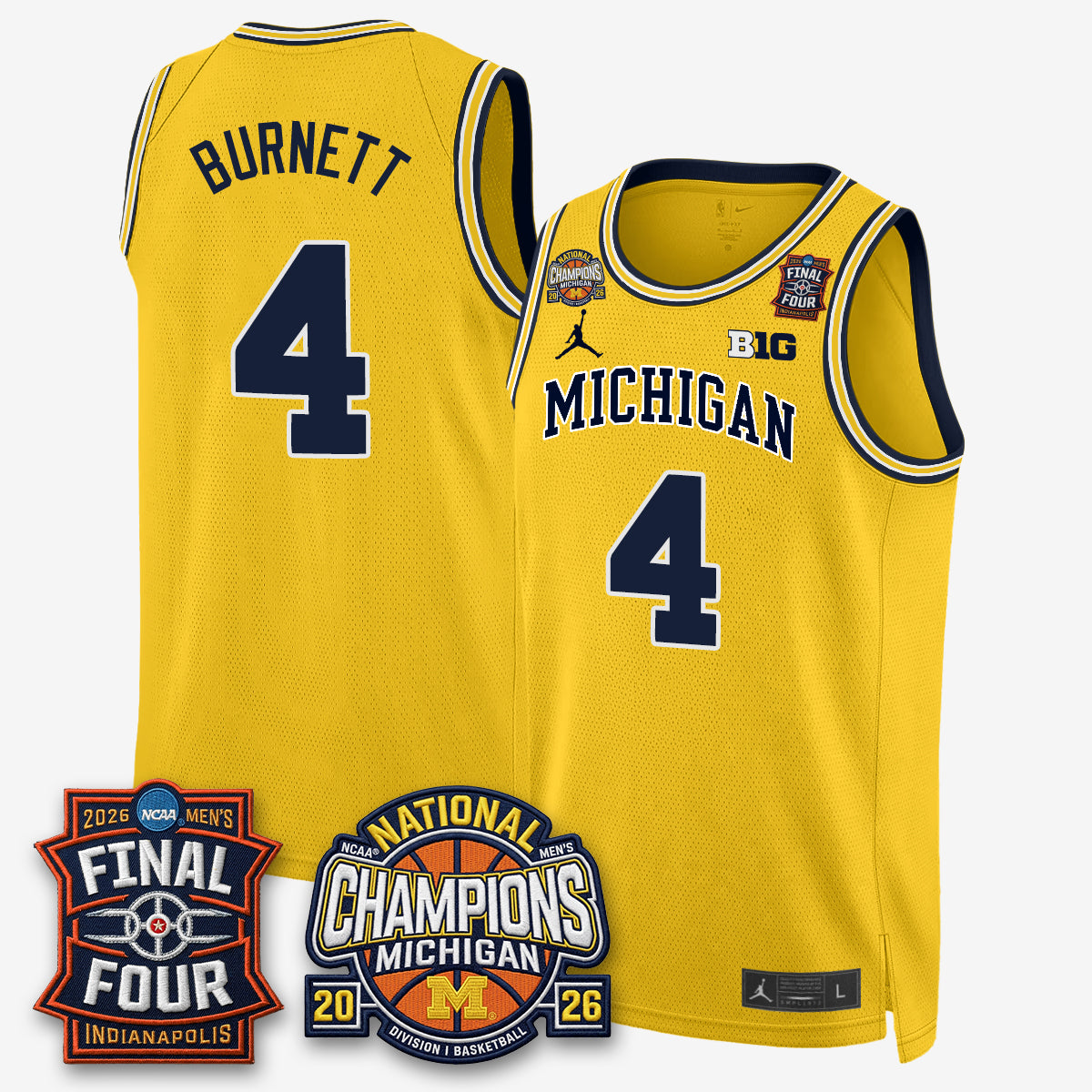 MICH Basketball National Champions Big Text Limited Vapor Jersey - Stitched-NQD
