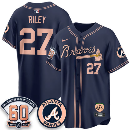 ATL 60th Anniversary Peach Edition Vapor Premier Limited Jersey - All Stitched-DMQ