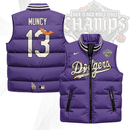 Los Angeles Dodgers Halloween 2026 Unisex Puffer Vest - Printed-NQD