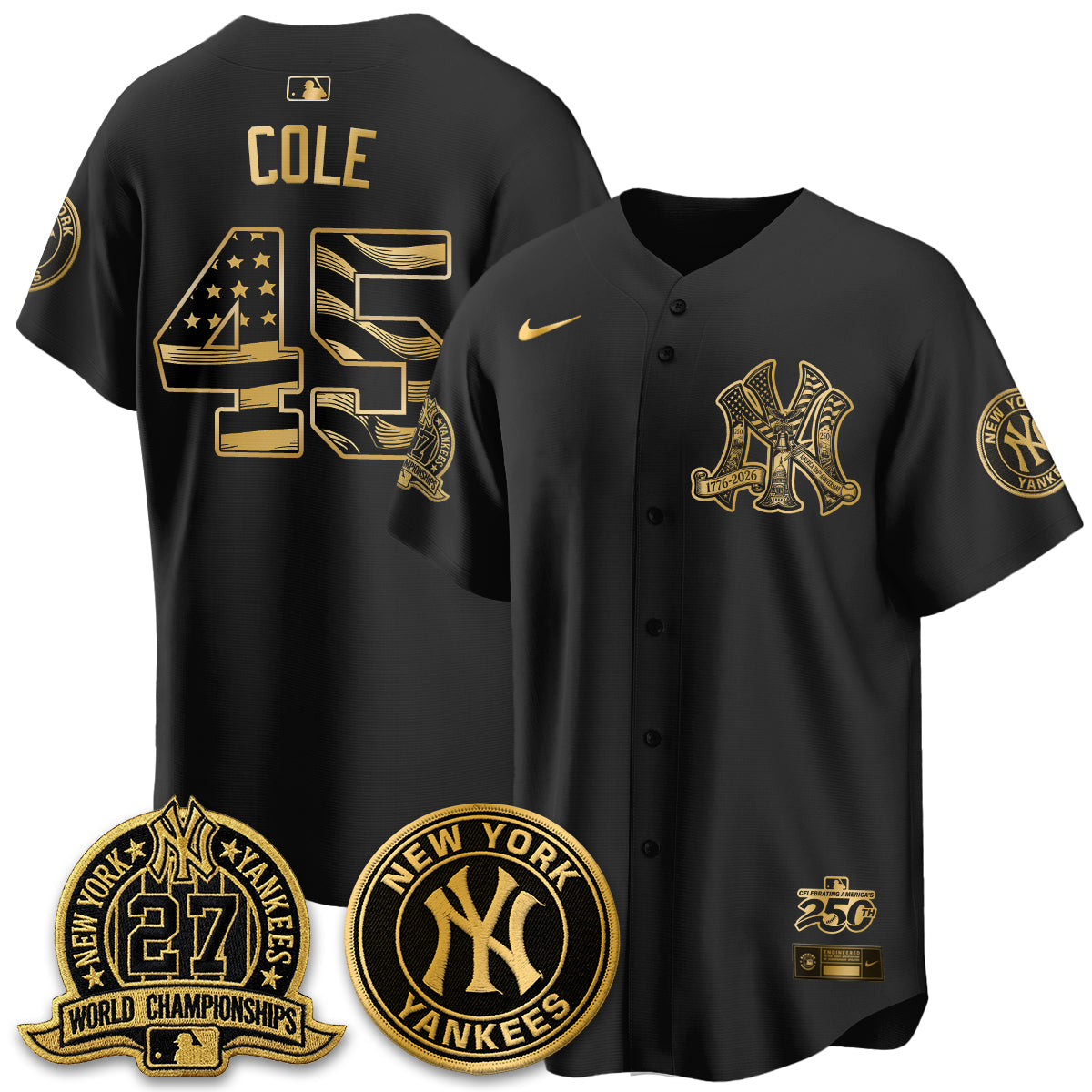 NYY Fourth of July USA Vapor Limited Jersey - Stitched-NQD