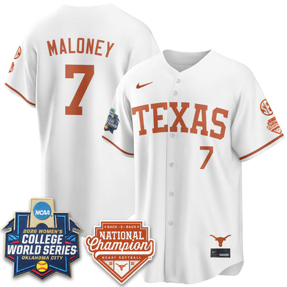Texas Longhorns Softball 2026 World Series (WCWS) Vapor Premier Limited Jersey - B2B Champs - All Stitched