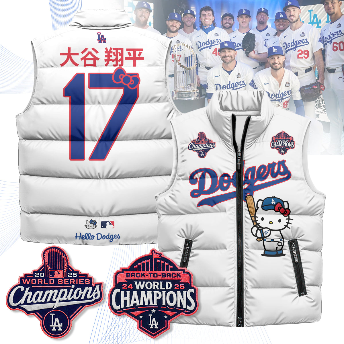 Los Angeles Dodgers Meow KT Edition Unisex Puffer Vest - Printed-NQD