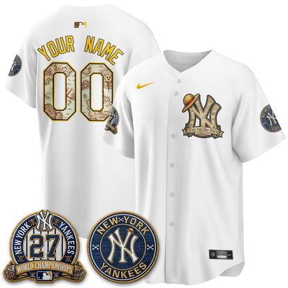 NYY x OP Japanese Cartoon Limited Custom Jersey -  Stitched-NQD