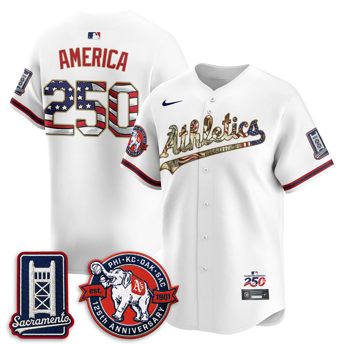 OAK  2026 Independence Day USA Vapor Jersey - Stitched-NQD