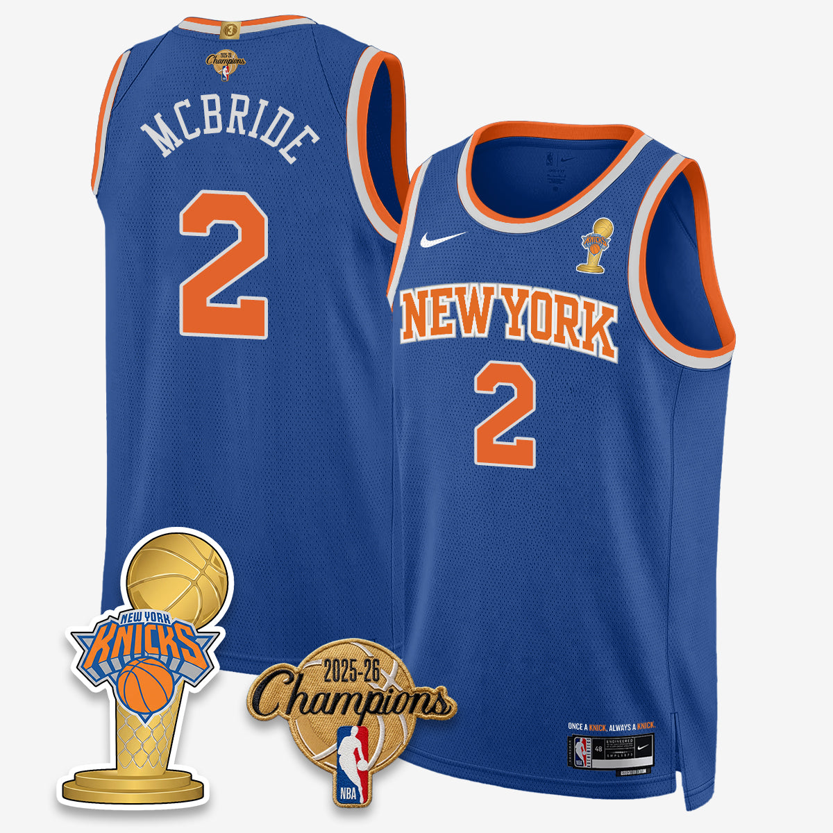 NYK 2026 Basketball Champions Vapor Jersey - Stitched-NQD
