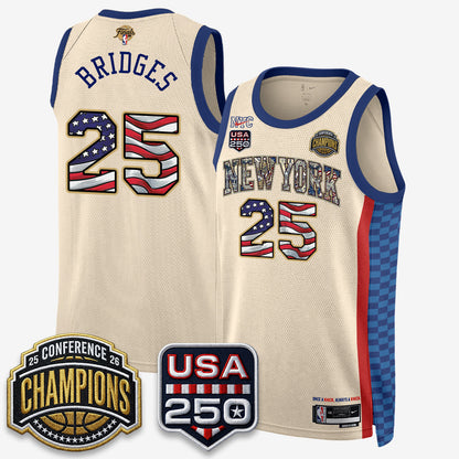 NYK 2026 NBA Eastern Conference Champions x Fourth of July Vapor Jersey - Stitched-NQD
