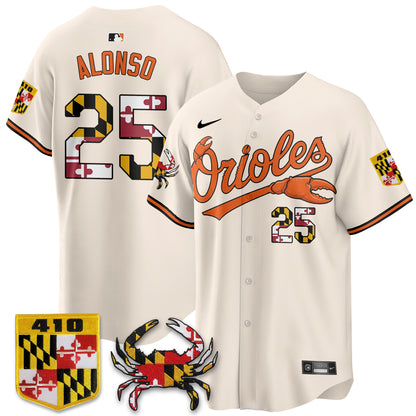 Baltimore Orioles Crab x Maryland Vapor Limited Jersey - Stitched-NQD