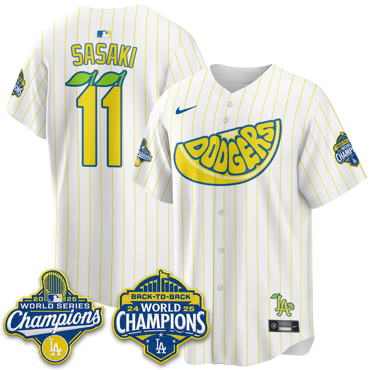 Los Angeles Dodgers Lemonade Collection Vapor Jersey - Stitched