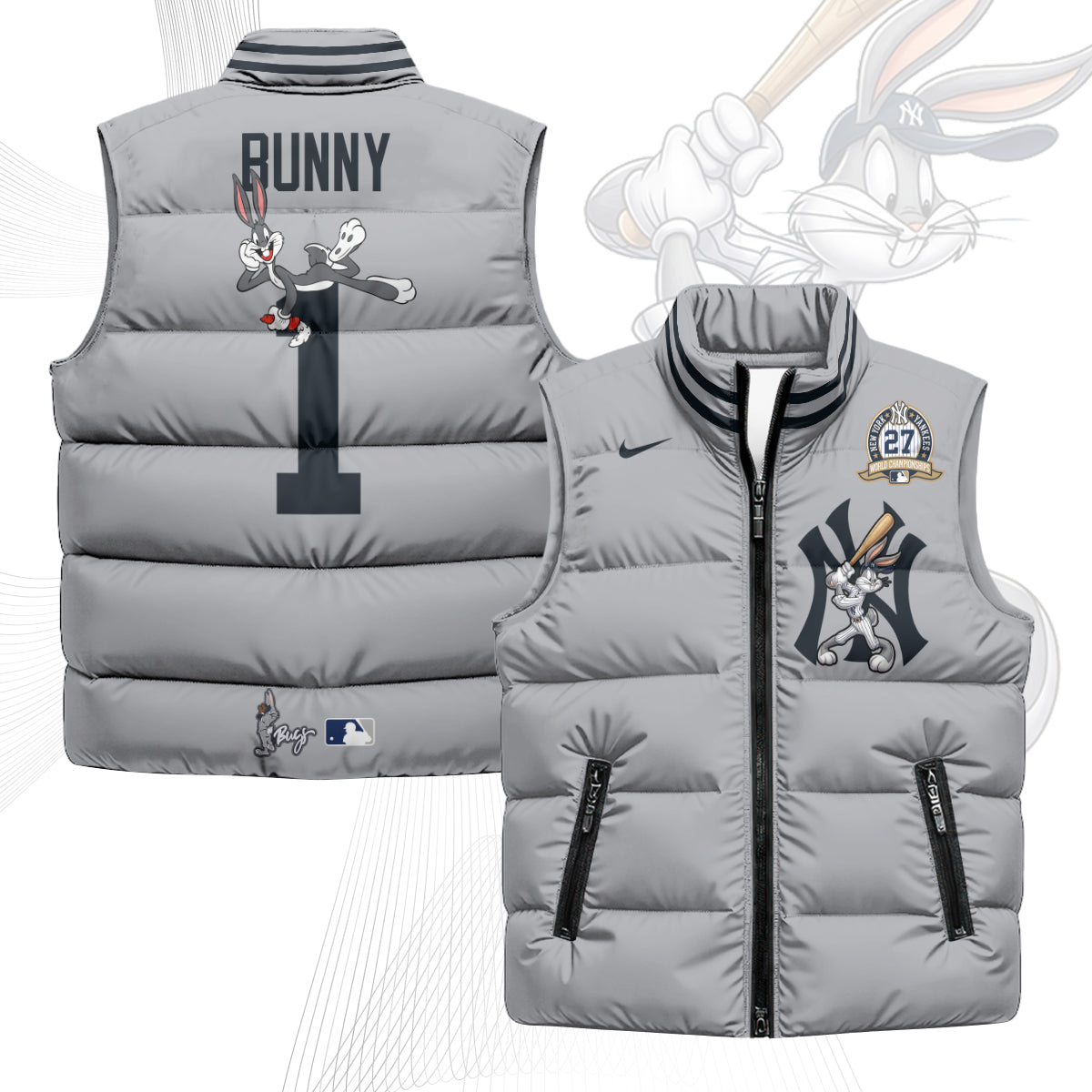 New York Yankees Edition Unisex Puffer Vest - Printed-NQD