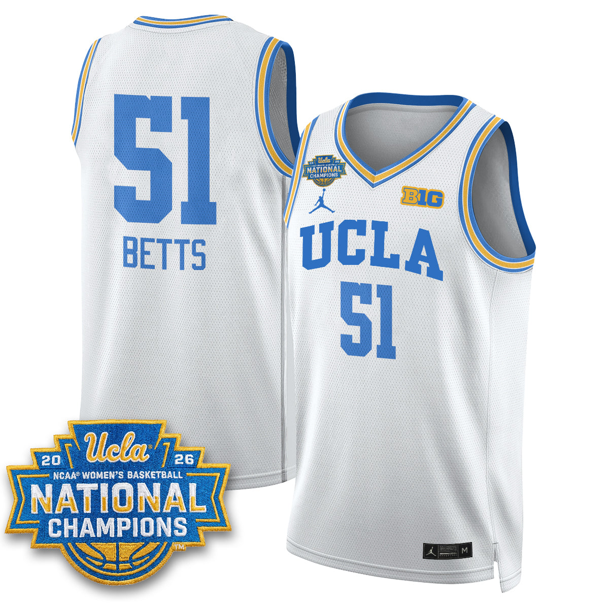 UCLA Women's Basketball National Champion 2026 Gear Limited Jersey -  Stitched-NQD