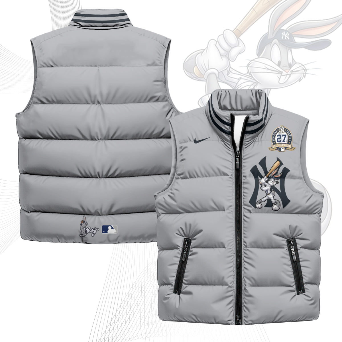 New York Yankees Edition Unisex Puffer Vest - Printed-NQD