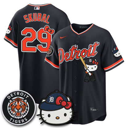 Detroit Tigers x Meow KT Edition Vapor Limited Jersey - Stitched-NQD