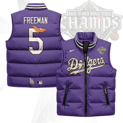 Los Angeles Dodgers Halloween 2026 Unisex Puffer Vest - Printed-NQD
