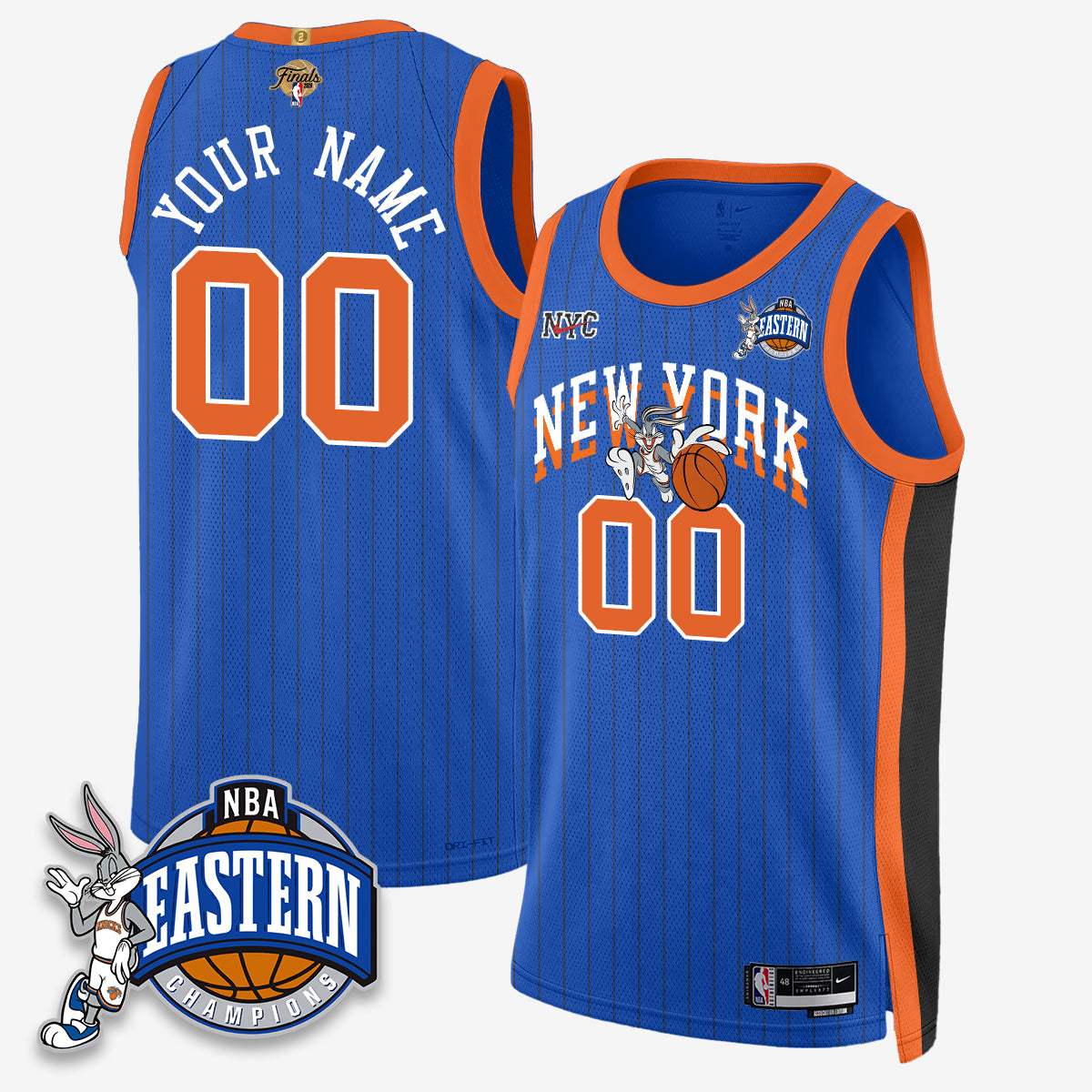 NYK 2026 NBA Finals x Bunny Vapor Custom Jersey - Stitched