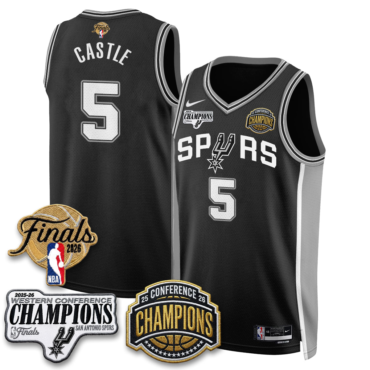 SAS 2026 NBA Western Conference Champions Vapor Jersey - Stitched-NQD