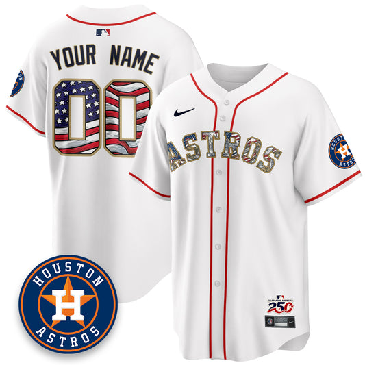 HOU 2026 Independence Day USA Vapor Limited Custom Jersey - Stitched