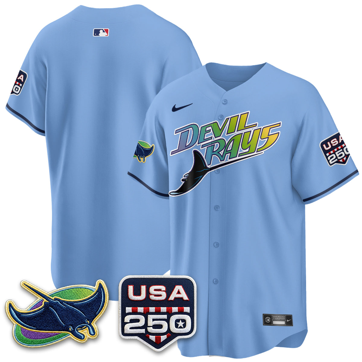 Tampa Bay Rays Independence Day USA 2026 City Connect Vapor Jersey - Stitched
