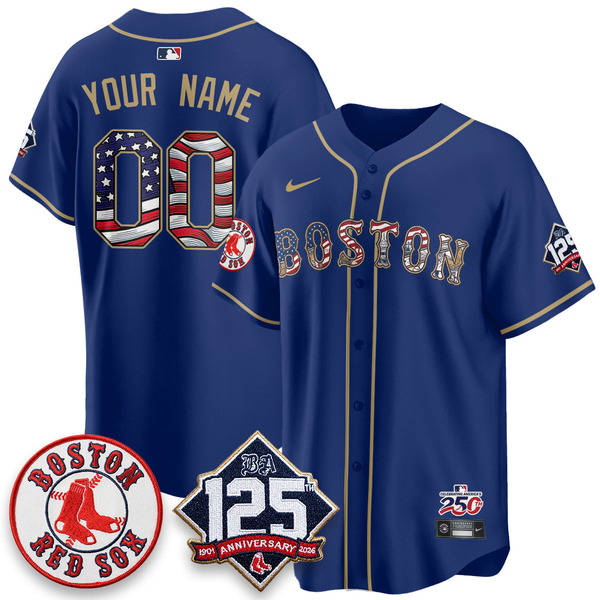 BOS 2026 Independence Day USA Vapor Limited Custom Jersey - Stitched-NQD