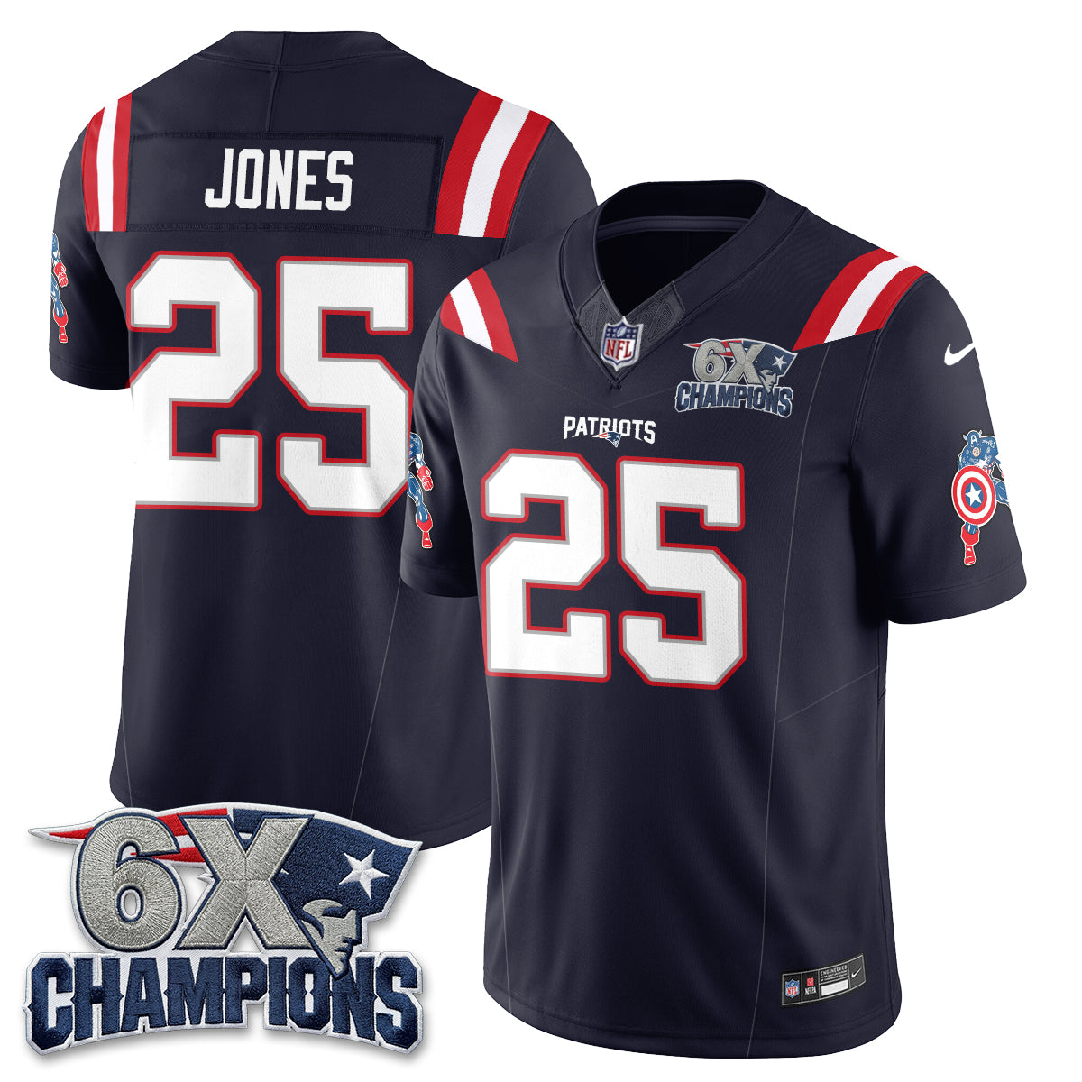 New England Patriots x Vibranium Shield Edition Vapor Jersey V2 - Stitched