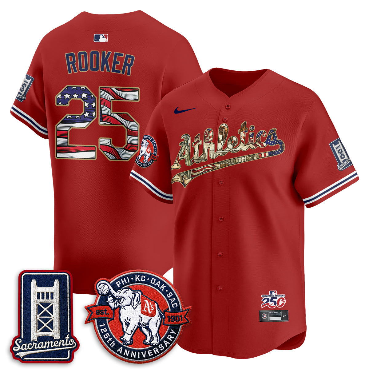 OAK  2026 Independence Day USA Vapor Jersey - Stitched-NQD